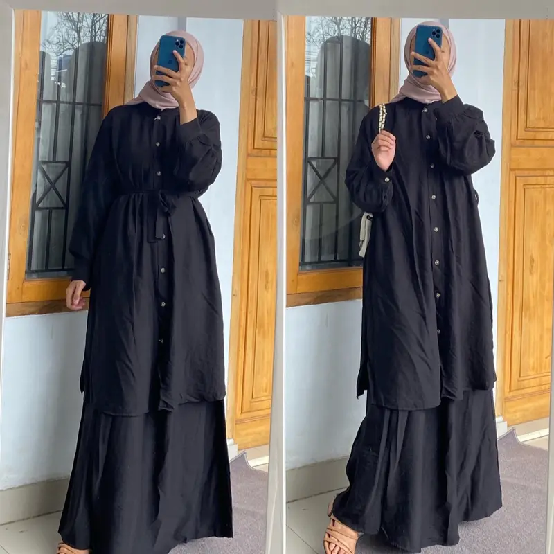 SET ROK ALIYA POLO LINEN PREMIUM AIRFLOW Baju Muslim Wanita 3