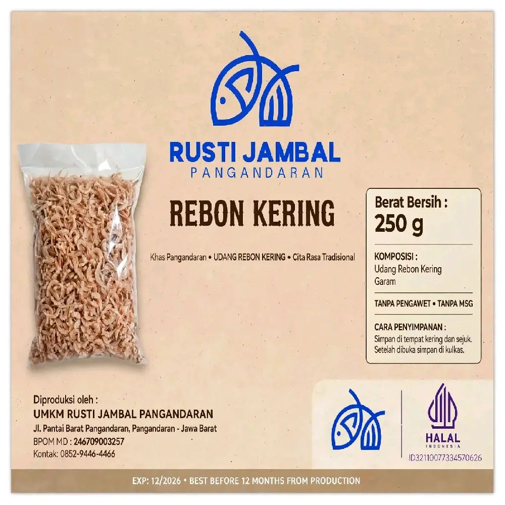 UDANG REBON KERING TAWAR KHAS PANGANDARAN.TANPA GARAM TANPA BAHAN TAMBAHAN LAIN.@250gram Food