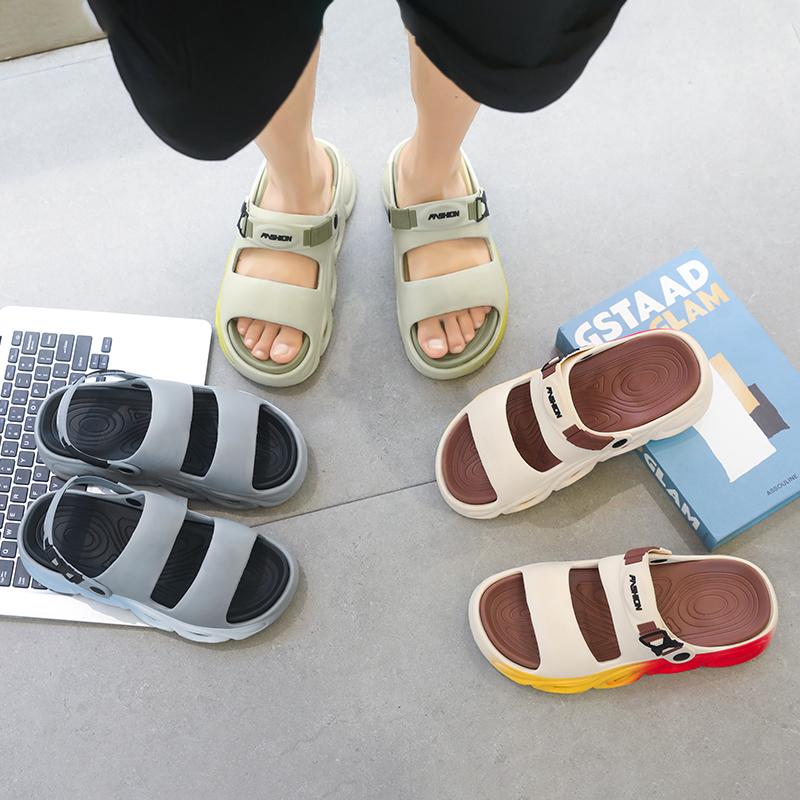 Product Introduction of Upgrade Your Comfort! Men's "Stepping on Poop" Outdoor Sandals: Summer Anti-Slip Two-Wear Sports Casual Thick-Soled Beach Slippers sandal men 21