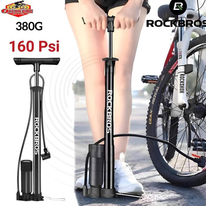 Gambar Pompa ban sepeda motor bola Mobil Rockbros Pump 380G 160 PSI dari Ocean Bike Official Kota Administrasi Jakarta Barat Tokopedia