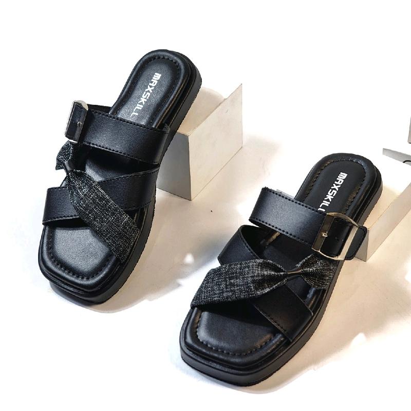 MAXSKILL-ELENA  sandal remaja kekinian super lucu elegant  tali bahan kanvas 4