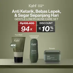[TRAVEL KIT CHOICE : KAHF ON-THE-GO KIT BUNDLE 3IN1 PAKET BEBAS KUSAM : ANTI KETARIK, BEBAS LEPEK, & SEGAR SEPANJANG HARI] Paket Grooming (Pomade/Hair Powder + Face Wash + Deodorant) - Approved by Barber and Suitable for Daily Use