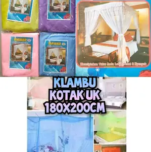 Mawar Kelambu Kotak Ukuran 180x200cm - Pilihan Warna Beragam untuk Perlindungan Anda