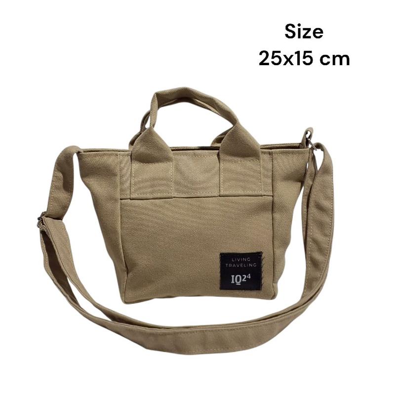 TAS SELEMPANG MINI Canvas-handbags TAS polos Wanita jinjing/Tas DAILY Cream Wanita 2