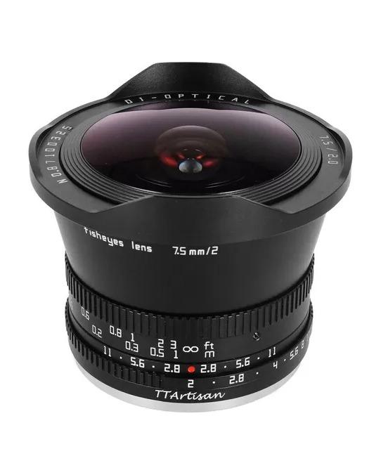 Ống kính Fisheye TTArtisan 7.5mm F/2.0 MF - Lens góc siêu rộng manual focus dành cho APS-C, ngàm E/X/M4:3/EOS M/RF/Z/L