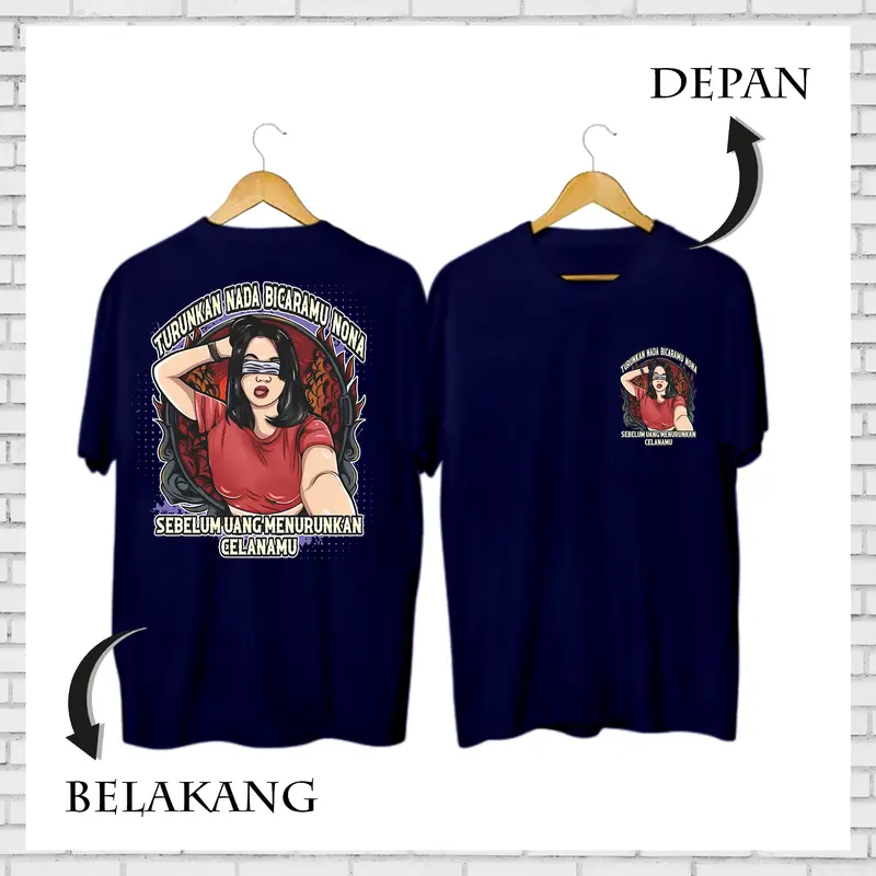 Kaos Dewasa Turunkan Nada Bicaramu Nona Kata-kata Lengan Pendek Keren dan Kekinian MT-02 Baju Distro Combed Pria Pasangan Panjang Oblong Nyaman Lembut Katun Wanita Tangan Atasan Hitam Celana Kerja Polos Couple Setelan 7