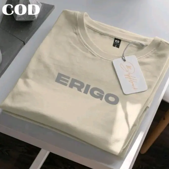 COD ! Kaos Distro Premium T-shirt Lengan Pendek Cotton 30s ER1G0 Tex Silver Pria Wanita Bahan Katun Dewasa Baju Oblong Combed Terbaru