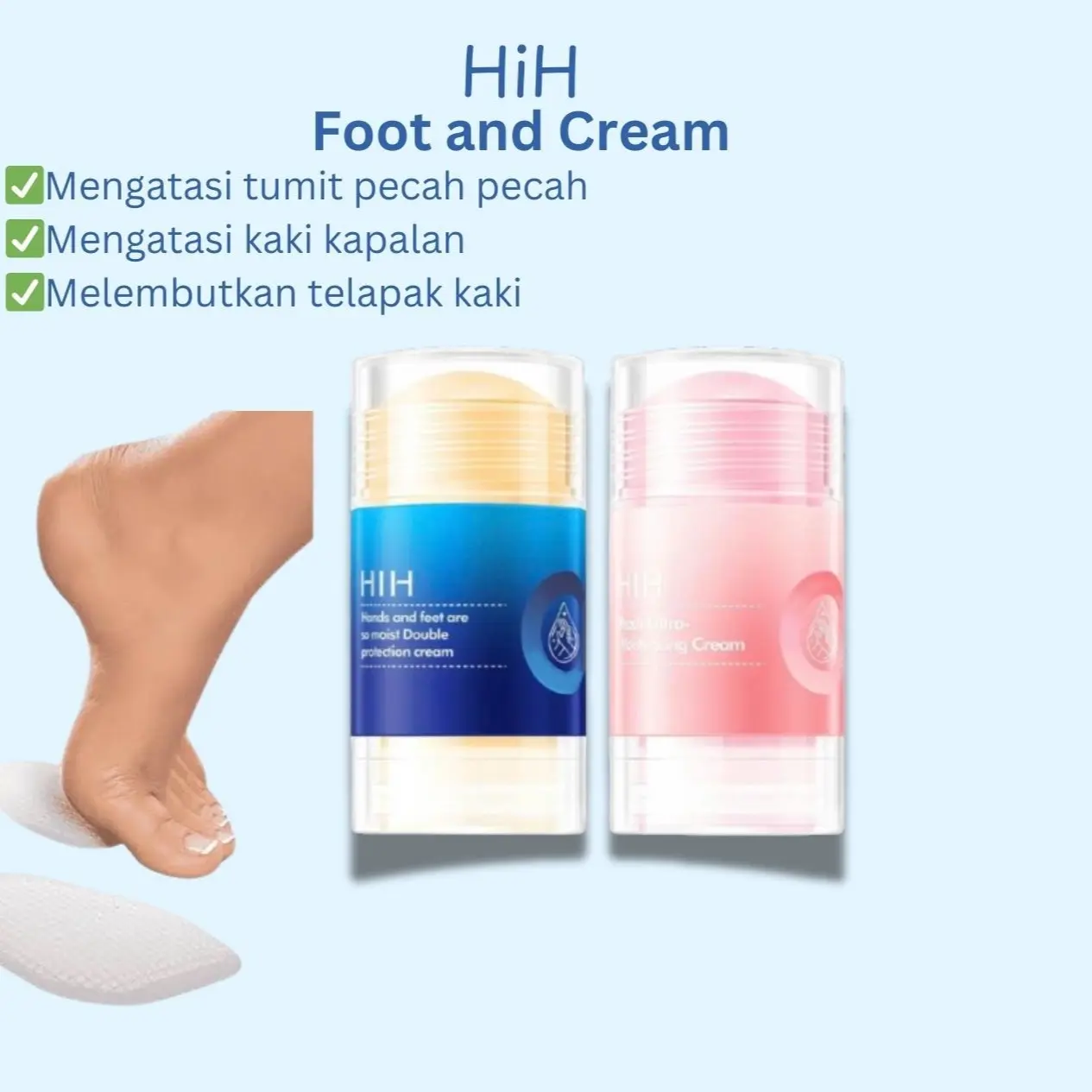Original HIH Stick Peach Ultra Stick Pelembab Kulit Tumit Kaki & Tangan Anti Pecah-pecah Moisturising Cream Moisturising Stick Anti-Dry Hand & Foot Cream Heel Moisturising Repair