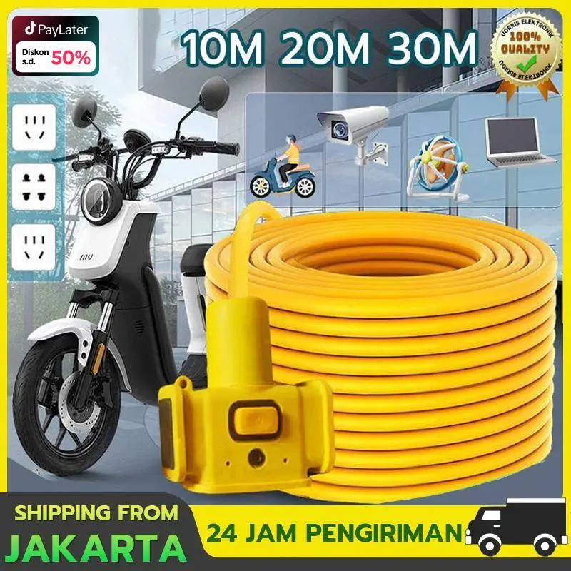 Kabel daya dengan soket Kumparan daya sepanjang（ 30M /20M /10M ）dengan soket, dengan kontrol tombol sakelar, konektor serbaguna yang nyaman, kabel daya 220V