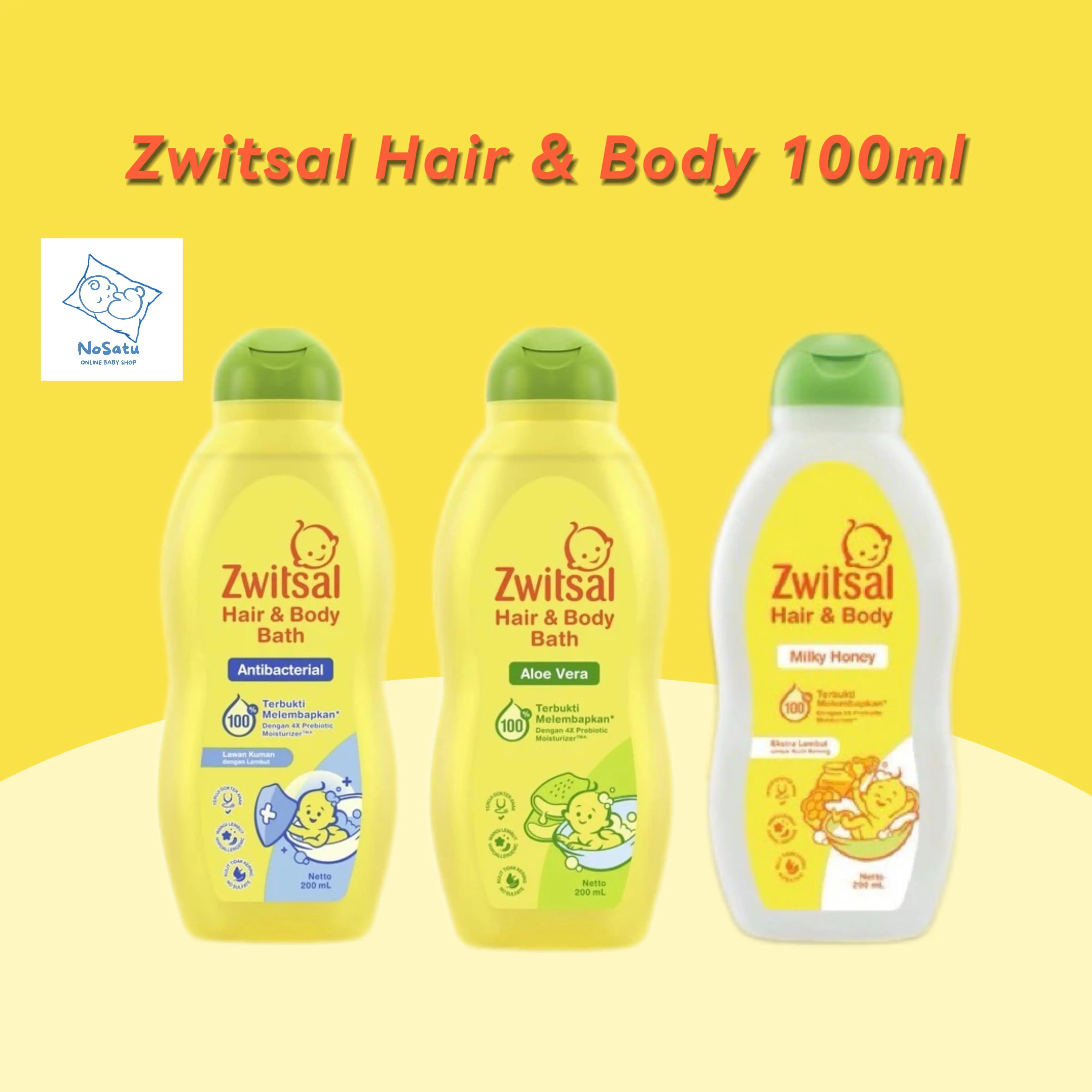 Zwitsal Baby Bath Natural Hair & Body - 100Ml