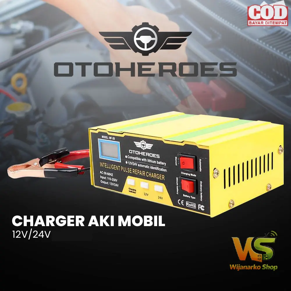 OTOHEROES Charger Aki Mobil Intelligent Battery Charger 12V/24V 10A - MF-2B