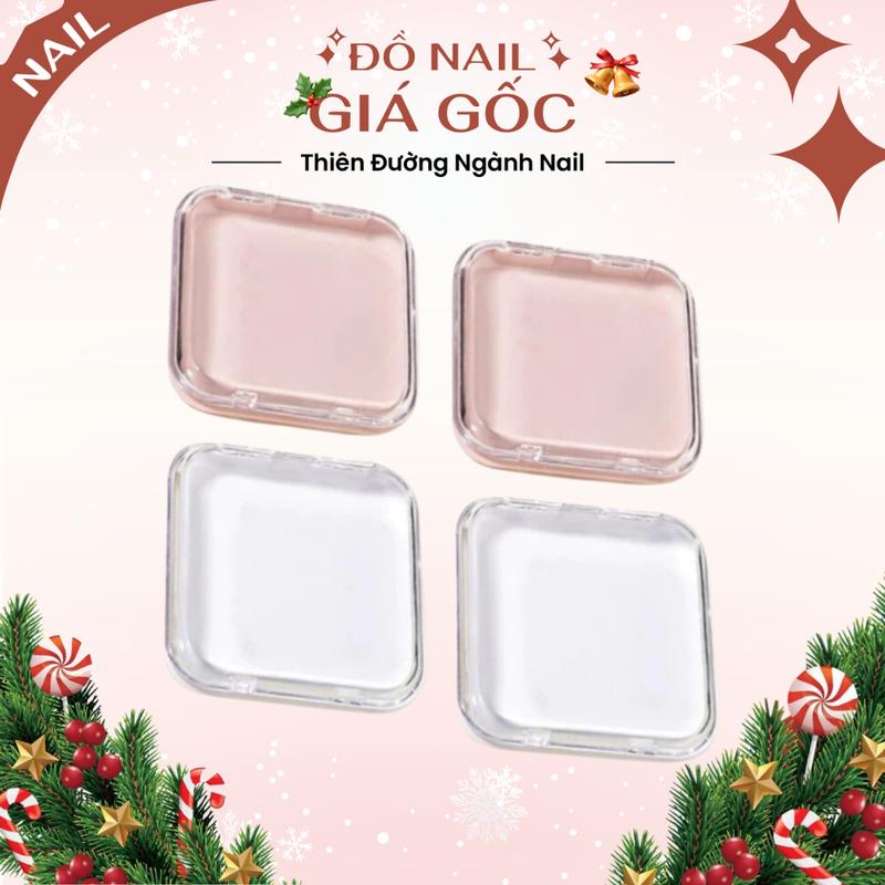  Hộp đựng nailbox móng tay hộp mica nail box trong suốt hình vuông hộp đựng mi fan chuyên dụng 