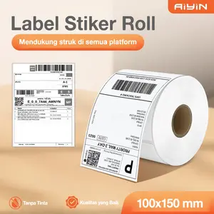 Label Resi Termal 100x150mm A6 Kode Batang Untuk Resi Logistik stiker pengiriman cepat Kertas Termal