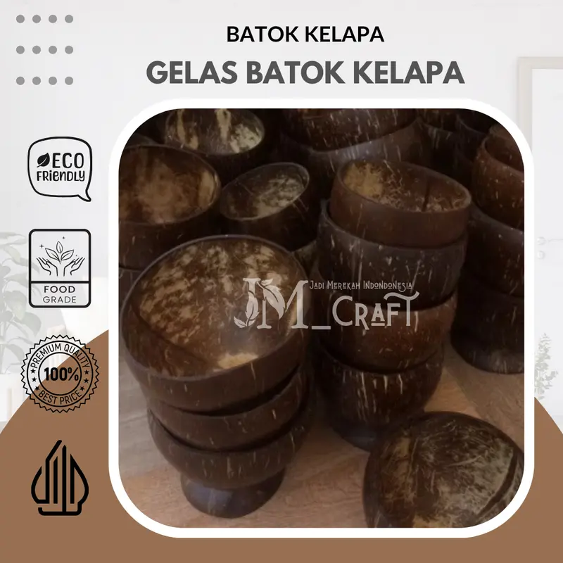 [JMCraft] Gelas Batok Kelapa - Gelas Tempurung Batok Kelapa Klasik - Coconut shell 1