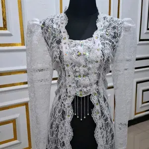 Kebaya akad Kebaya Pengantin Putih Wanita Mewah