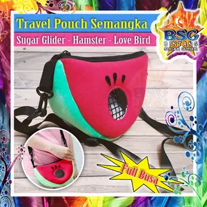 semangka travel pouch sugar glider - hamster - landak mini - love brid tas hewan pet cargo