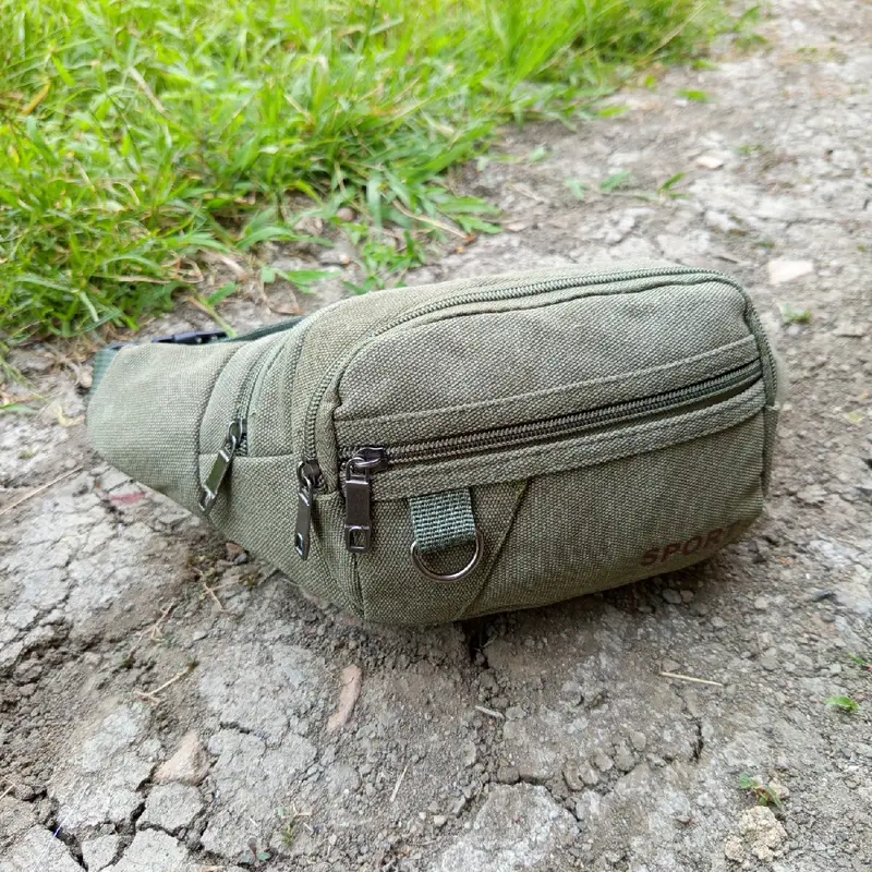 COD-Tas WaistBag Pria/Tas Selempang  Kanvas/Tas Pinggang kanvas  222 tasslempang Wood Slingbag  Cowok 5