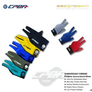 Sarung Tangan Billiard 3 Jari Kiri Bahan Spandek A1 Licin dengan Perekat Bawah Anti-Sleep Nyaman dan Ringan untuk Pemain Profesional dan Amatir