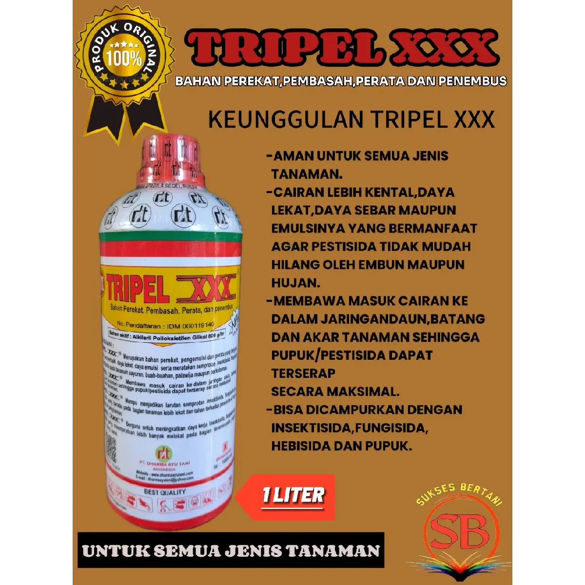 TRIPEL X (PEREKAT,PEMBASAH,PERATA DAN PENEMBUS) - 1 LITER