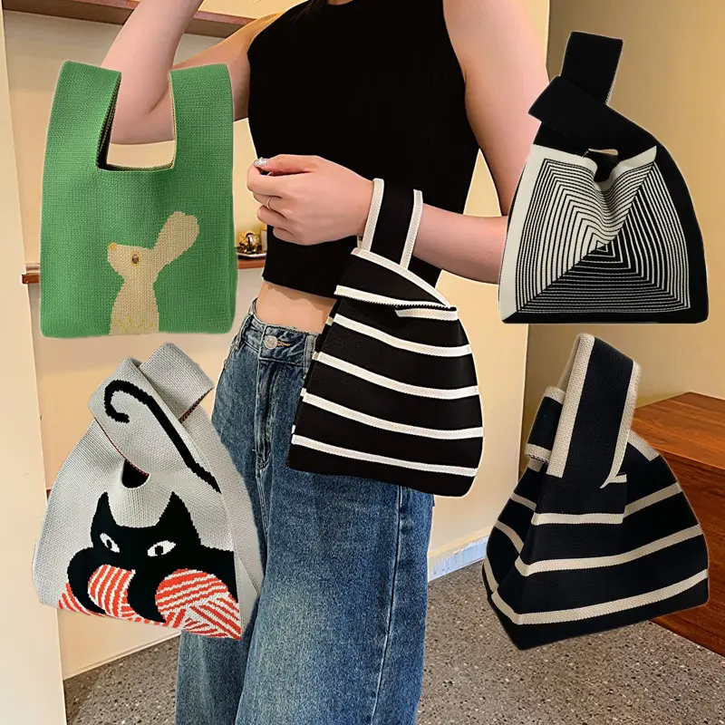 Korea Style Tas Belanja Rajut / Tote Bag Rajut Handmade / Tas Anyaman / Tas Belanja / Tas Souvenir