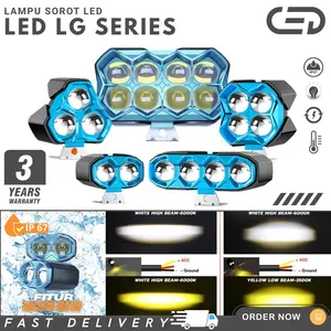 【CED】Lampu Sorot MOTOR LAMPU TEMBAK MOBIL – Dual Mode High Beam 6000K & Low Beam 3500K | IP67 Tahan Air | Garansi 3 Tahun | Super Terang & Tahan Lama