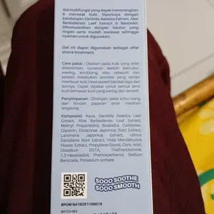 Honnete Soothe & Smooth Post Shave Care - Gel Pereda Iritasi Setelah Waxing & IPL 40g BPOM Registered Dermatologically Tested - 1SS
