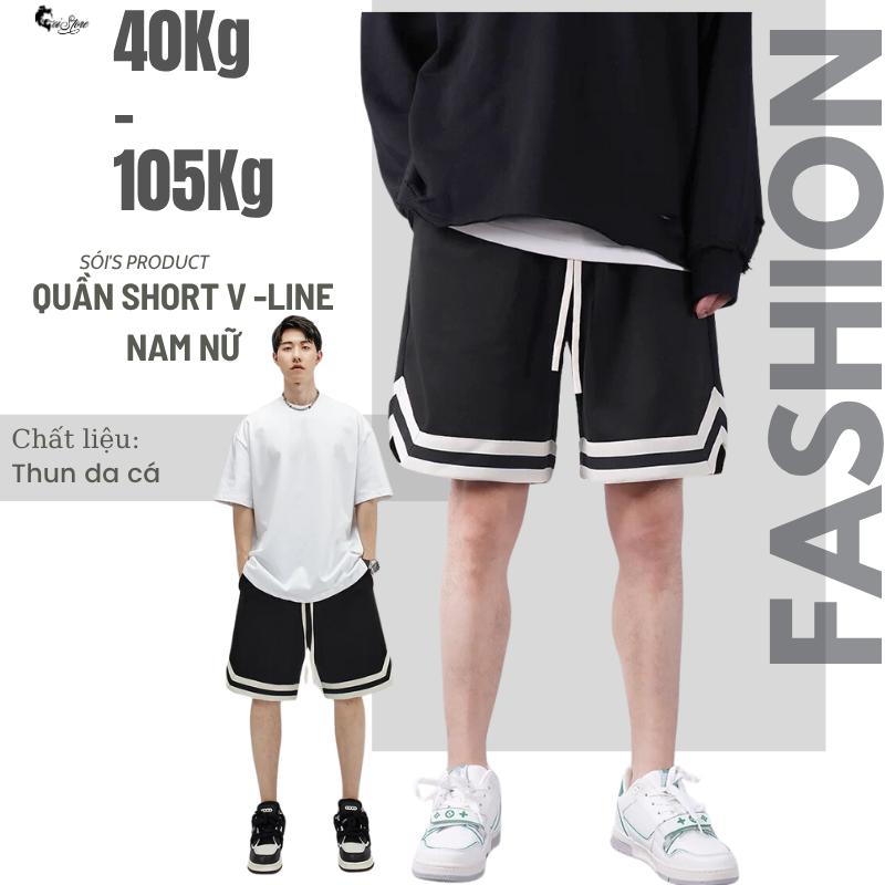 40-105KG Quần Short Nam Nữ Vline thời trang BIGSIZE Sói Store Menswear Lưng Thun Có Túi