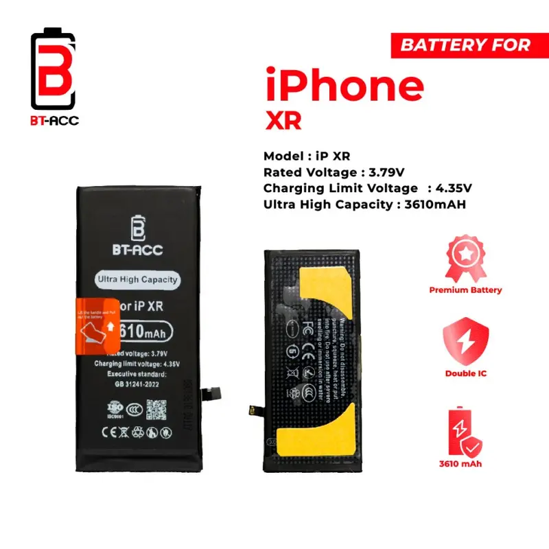 BT-ACC Ultra High Capacity Battery Baterai Batre For Iphone XR With 3610mAh 0