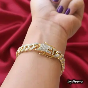 [Beli 1 Bonus1 Random] Gelang Rantai Wanita Look Premium Full Permata Zircon  Lapis Emas Mewah 22k | Anti Karat | Elegan Remaja & Dewasa Bracelet