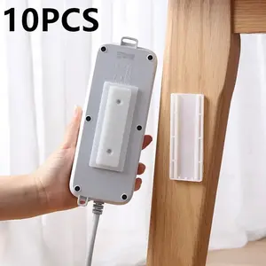 1/2/5/10PCS Self-Adhesive Desktop Socket Fixer Hanging Power Strip Cable Organizer Wall Holder Fixator Removable Wall-Mounted - 10PCS