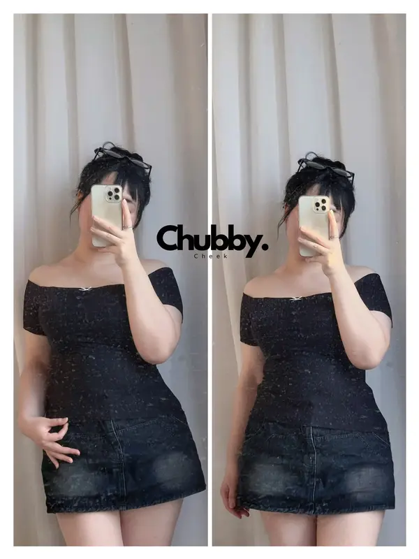 (Có Bigsize) A01 Áo thun ngắn tay, áo trễ vai viền bèo chất co giãn, mát, thoải mái dành cho nữ từ 50-80kg Chubby Cheek 1