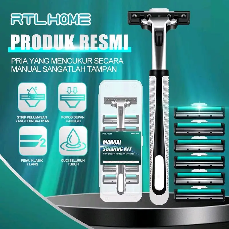 Pisau Cukur Manual Set 6pcs Pisau dua lapis pisau Alat cukur janggut 1