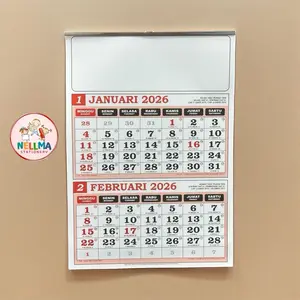 Kalender Dwibulan Tahun 2026 Kalender dinding Kerja 6 lembar 2026