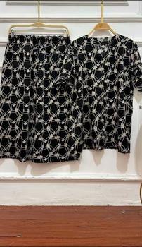 Product Review of [DasterHitsMalang] One Set Aira Celana Kulot Panjang 7/8 /One Set Kancing Depan/One Set Lengan Rempel/Setelan Wanita Baju Karet Katun Kerah Rayon Motif Atasan Busui Pendek Kotak from L**💕 0