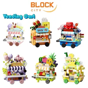 BLOCK CITY - MKSM Gerobak Balok Susun Puzzle Block Bricks Food Stand