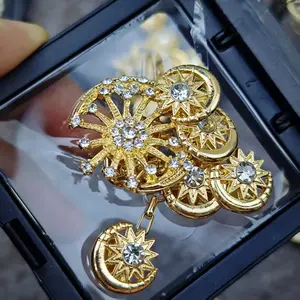 Kotak Buta Tombol ，Kalung bintang berongga cahaya bulan, kancing Melayu, kancing baju, kancing perhiasan, kancing keling, busana Muslim Bros