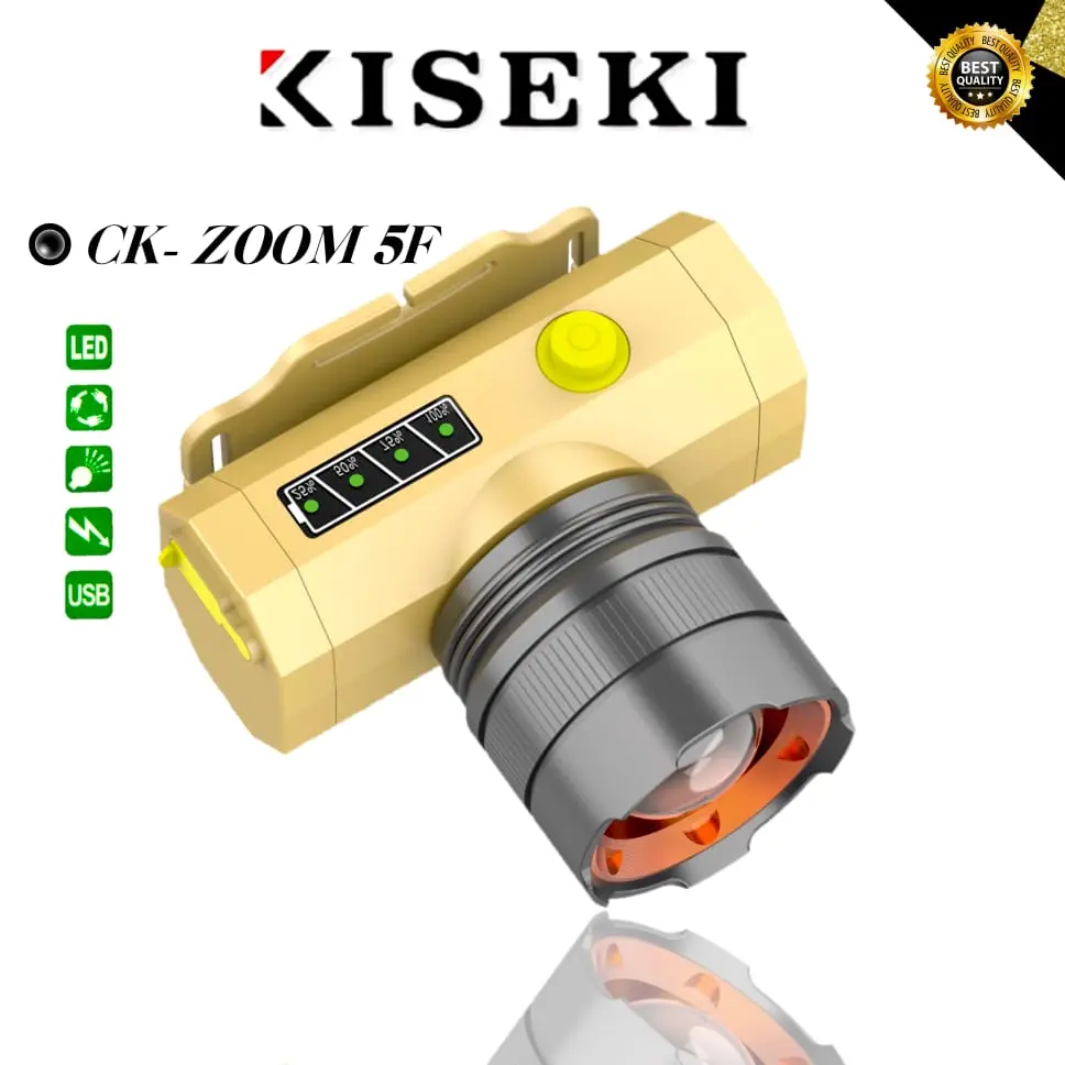 Kiseki Senter Kepala CK-ZOOM5F/CK-ZOOM7F/CK-ZOOM9F 100Watt 6000mAH Kapasitas Baterai