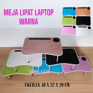 MEJA BELAJAR LIPAT ANAK / LAPTOP/ PORTABLE MOTIF POLOS FREE PAKING BUBLE