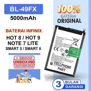 ORIGINAL Battery Baterai Batre Untuk Infinix Hot 8 Hot 9 Note 7 Lite Smart 5 / Smart 6 BL-49FX