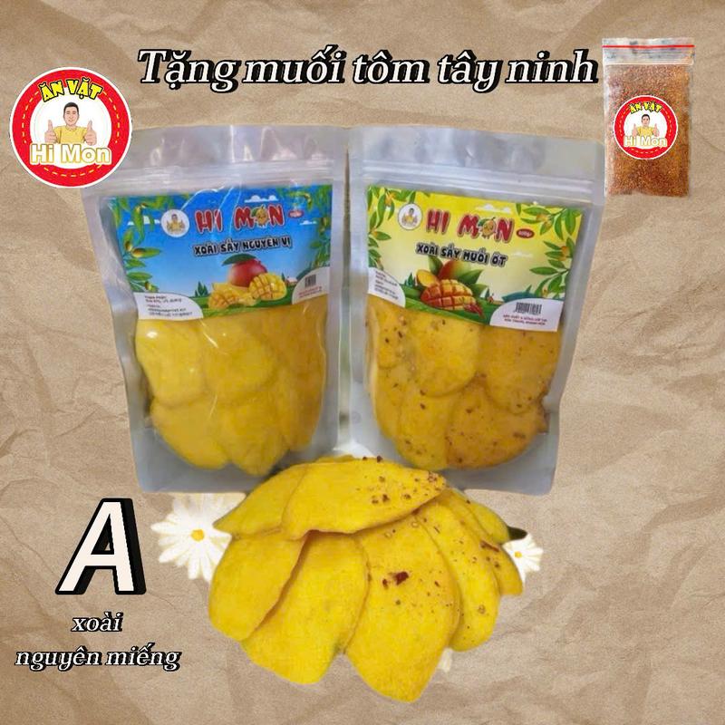 Hi Mon Xoài Sấy Dẻo Loại A 1KG 500G - Vị Ngọt Thanh Chua Nhẹ - Giữ Vị Tự Nhiên Tặng muối tôm Tây Ninh