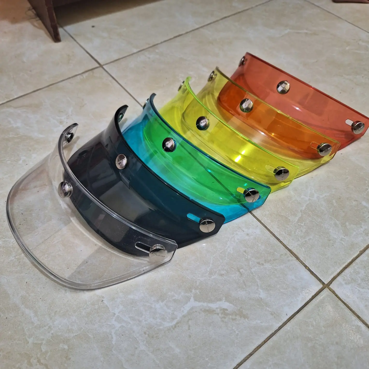 Pet Helm bogo retro pet helm transparant pet vintage dual sport tranparan merah perlengkapan pelindung