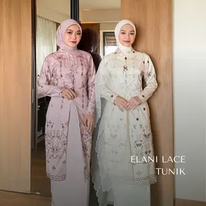 Elani Lace Tunik Series {Raya Collection - One Set  Muslimah Elegant} BY SABYYHA.ID