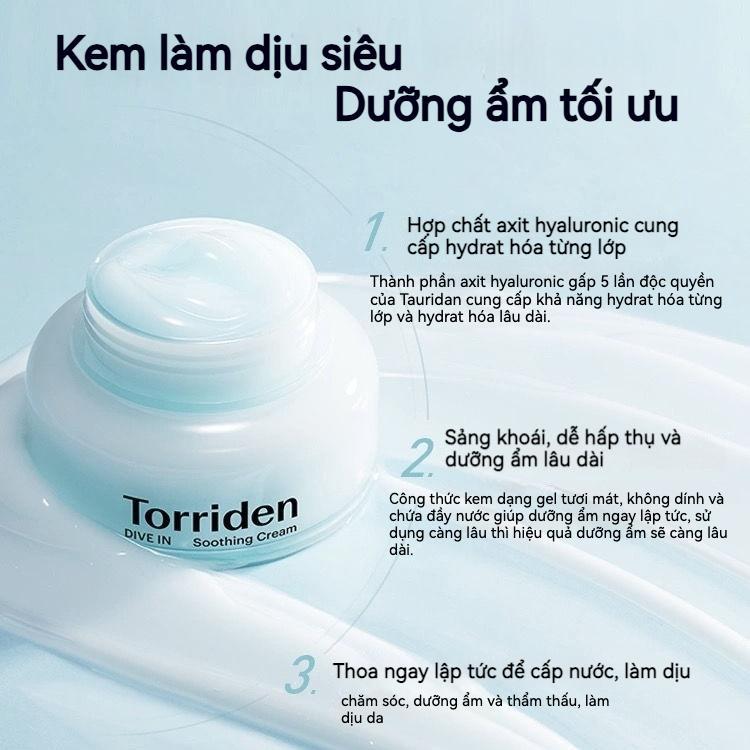 Kem Dưỡng Torriden Làm Dịu Mát, Dưỡng Ẩm Da 100ml DIVE-IN Low Molecular Hyaluronic Acid Soothing Cream | HASAKI BEAUTY 8