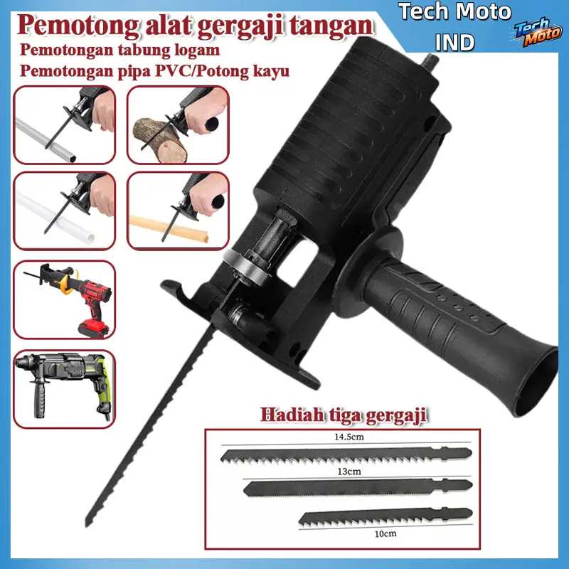 Gergaji Mesin Adapter Reciprocating Jigsaw / Tambahan Jig Saw Mesin Bor Tangan Gergaji Konektor Electric Drill Jigsaw