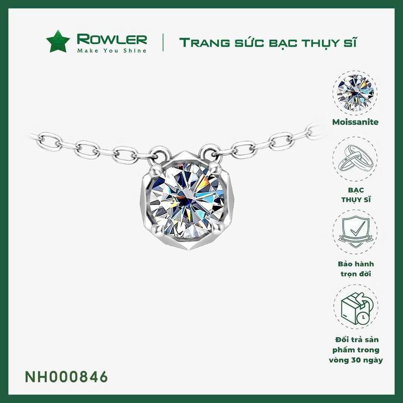 Dây cổ bạc Thụy Sĩ đính đá Moissanite 6.0ly -NH000846- ROWLER