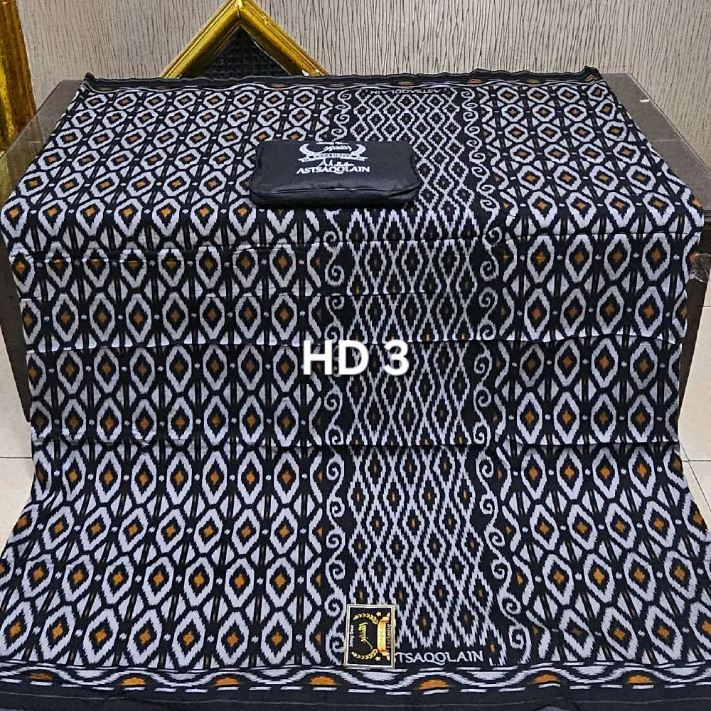sarung astsaqolain rayon terbaru motif bhs KWG bahan adem Katun Hitam sarung pria dan wanita mewah