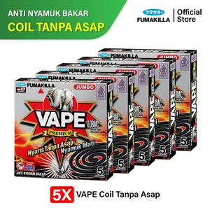 Fumakilla Vape Premium Hitam Coils Tanpa Asap Jumbo 0,08 MC (Paket isi 5)