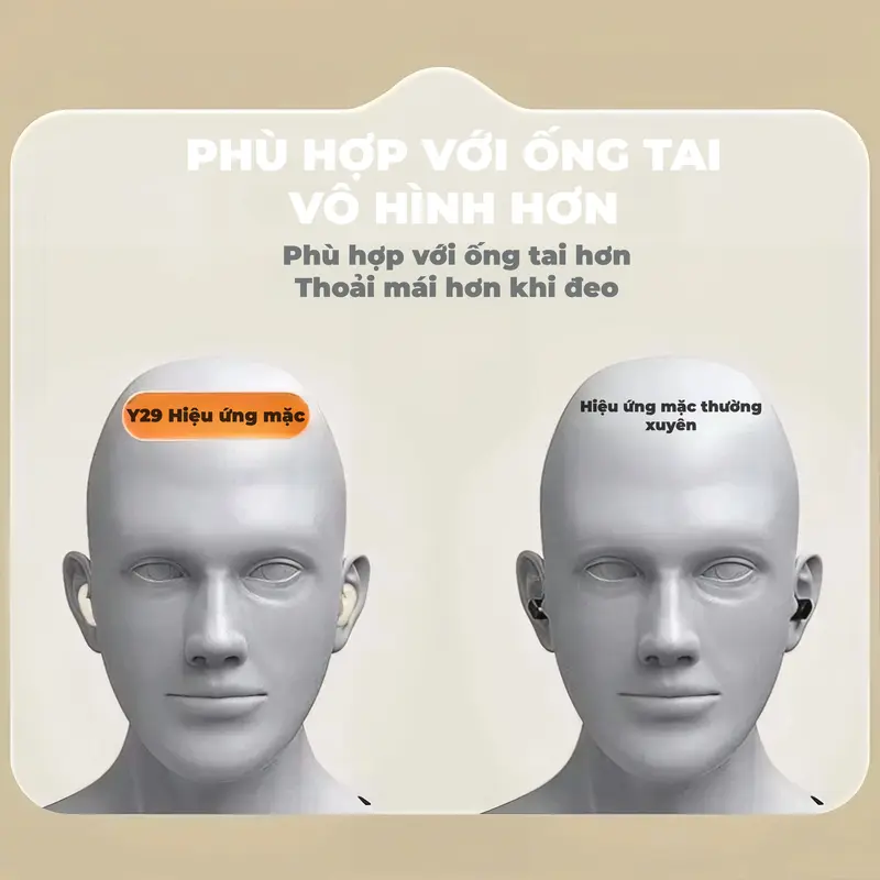 Tai nghe ngủ Y29 [3 Quà tặng miễn phí] 1 Nhãn dán hoạt hình+1 Bao tay chơi game+1 Dây buộc,Không dây Bluetooth với thiết kế hình elip, iPX5 không thấm nước, Âm thanh trung thực cao 8