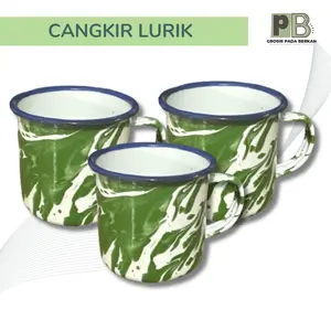 Mug Blurik Mug Lurik Jadul Cangkir Seng Enamel Kecil 7 cm