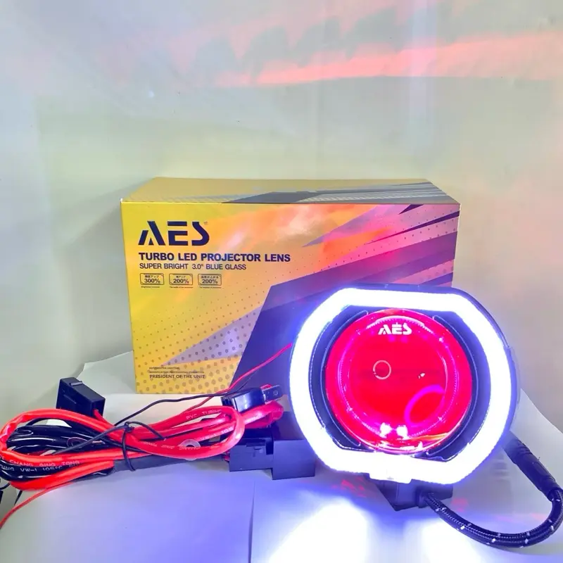 PAKET KOMPLIT Biled AES TURBO GEN 2 set 3 inch 55 Watt Cut Off FLAT Original AES BILED AES TURBO 2 3INC BLUELENS 2